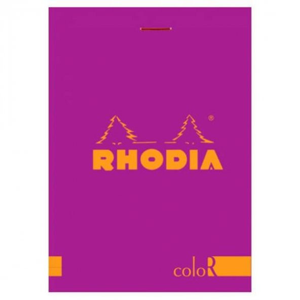 Rhodia ColoR Çizgili Bloknot Pembe Kapak 85x120 mm 90 gr Soft Touch Kağıt 70 Yaprak