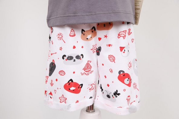 Rakun Baskı Patlı Atlet Erkek Bebek Yazlık Takım 3558 - 3