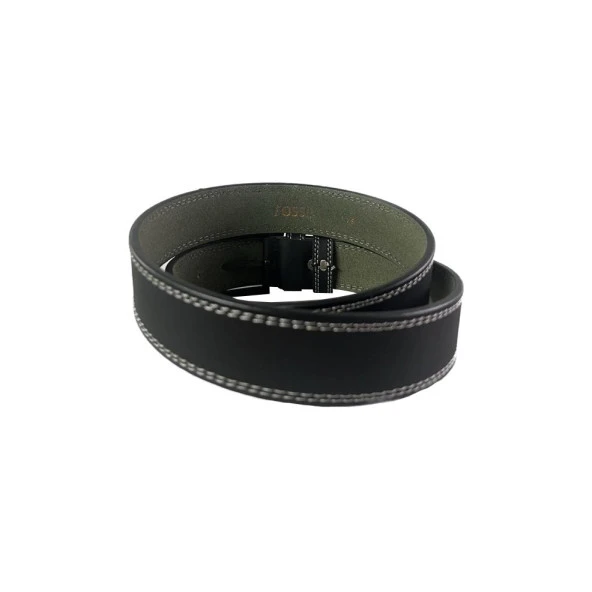 Fossil Siyah Çift Dikiş Suni Deri 4 cm Erkek Kemeri-115 Cm - Resim 4