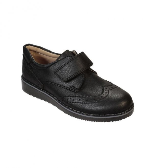 YAZKIŞ Erkek Çocuk Siyah Cilt 30-35 Çırtlı Klasik Sünnet Düğün Ayakkabısı