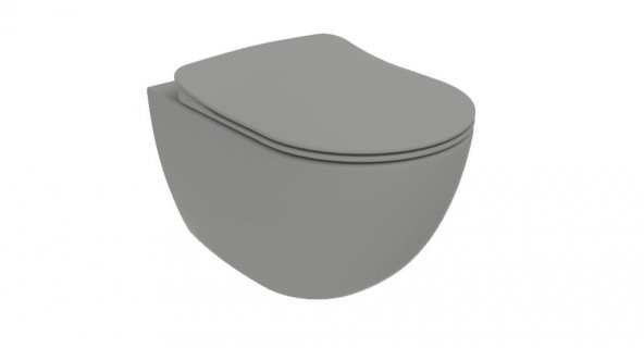 Creavit Free Rim-Off Asma Kanalsız Klozet Cool Grey FE322 + Yavaş Kapanır Kapak