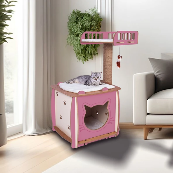 Patihomes Kedi Tırmalama ve Oyun Evi ve Kedi Tırmalama Tahtası - 5