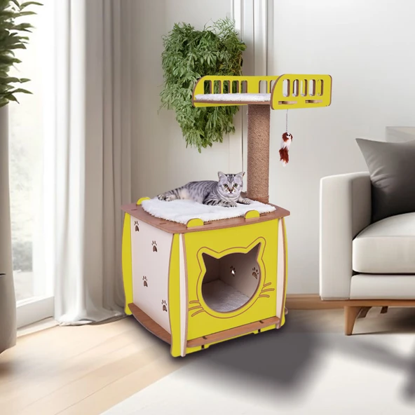 Patihomes Kedi Tırmalama ve Oyun Evi ve Kedi Tırmalama Tahtası - 4