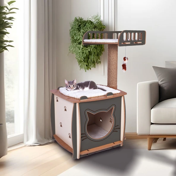 Patihomes Kedi Tırmalama ve Oyun Evi ve Kedi Tırmalama Tahtası - 2