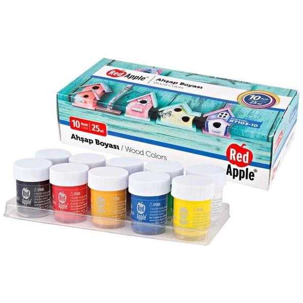 Red Apple Ahşap Boyası 10 Renk x 25 ml