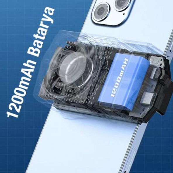 Coofbe 1200Mah Şarjlı Led Işıklı Super Kasırga Ultra Sessiz elefonu Soğutucu Radyatör Oyuncu Fanı - 5