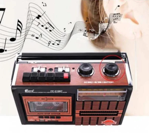 Nostalji Tasarımlı Kaset Ve Müzik Çalar Knstar FP-319 Kaset-Bluetooth-Usb-Sd-Fm - 4