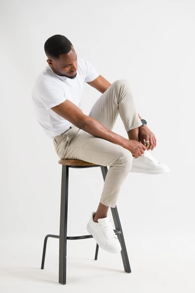Slimfit Çizgili Beli Lastikli İplikli İnce Kumaş Erkek Yazlık Jogger pantolon