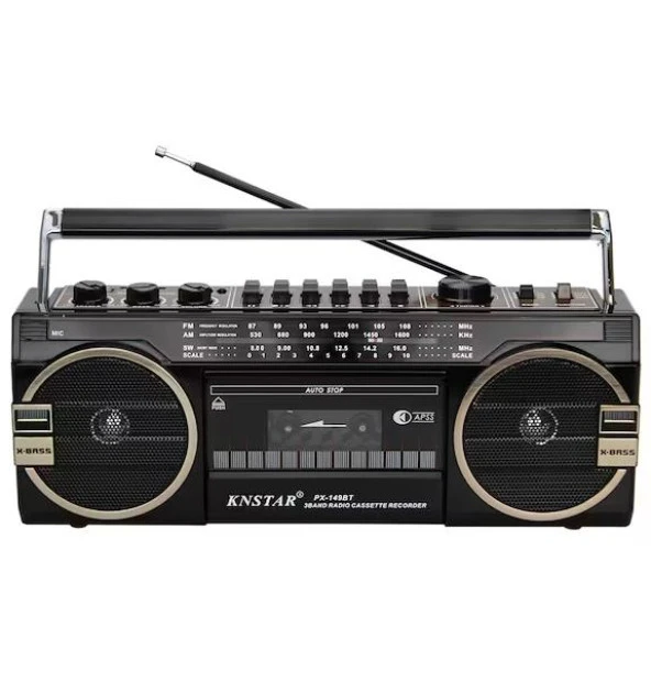 Nostalji Tasarımlı Kaset Ve Müzik Çalar Knstar PX-149 Kaset-Bluetooth-Usb-Sd-Fm