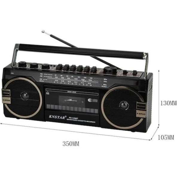 Nostalji Tasarımlı Kaset Ve Müzik Çalar Knstar PX-149 Kaset-Bluetooth-Usb-Sd-Fm - 5