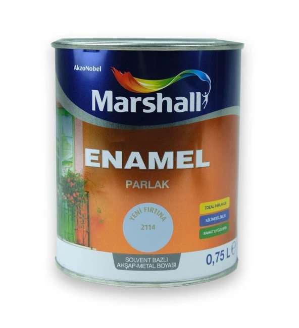 Marshall Enamel Parlak Ahşap Metal Boyası Fırtına 0,75 L