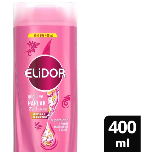 Elidor Şampuan Güçlü Parlak 2 Si 1 Arada 400 Ml