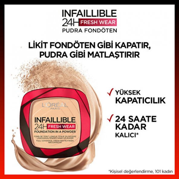 Loreal Paris Infaillible 24H Fresh Wear Pudra Fondöten 220 Sand - 2