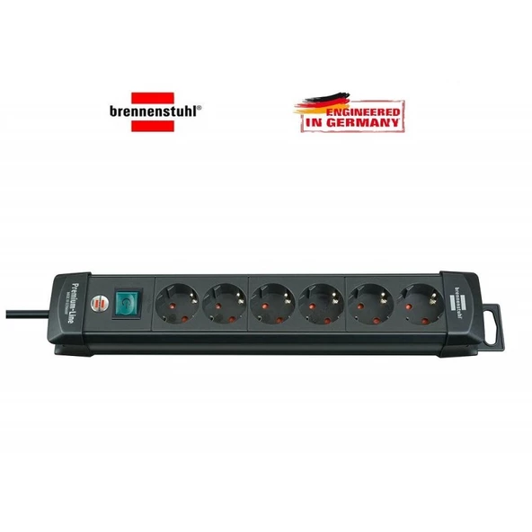 Brennenstuhl Premium-Line 6 Soketli 3 Metre Akım Kor. Uzatma Priz - 2