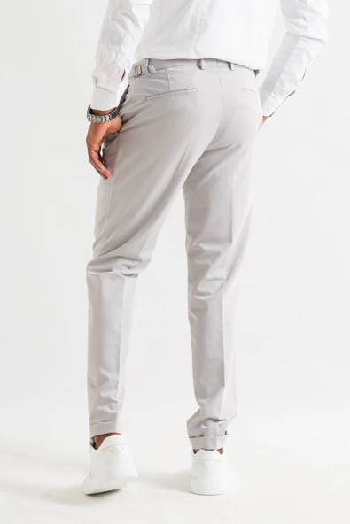 Slimfit Çift Pileli Duble Paça Kemer Detaylı Yazlık Erkek Kumaş Pantolon - 10