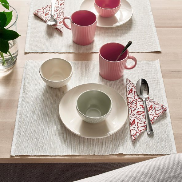 3 Parça Kase Seti, MeridyenDukkan Çok Renkli, 10 cm 3 Parça Çerezlik Stoneware - 3