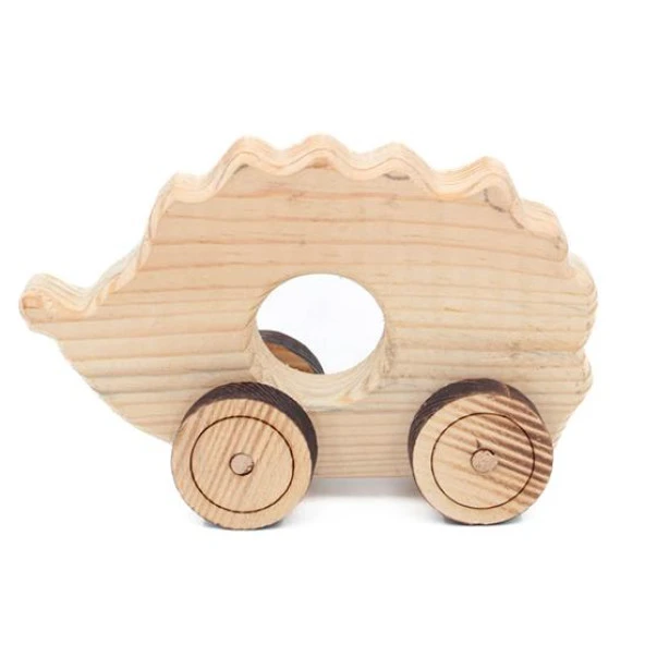 Ahşap Oyuncak Tekerlekli Araba Hayvan Model-2 - 2