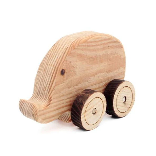 Ahşap Oyuncak Tekerlekli Araba Hayvan Model-5 - 2