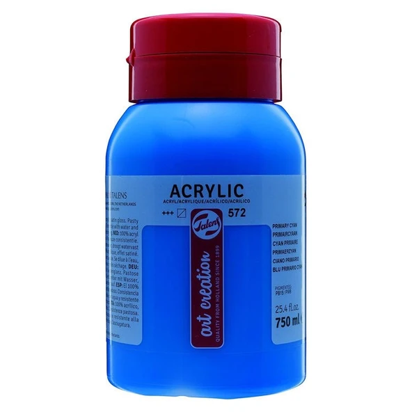 Talens Art Creation Akrilik Boya 750 ml. 572 Primary Cyan