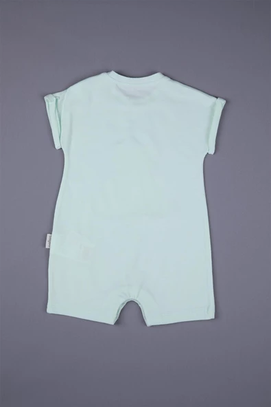 Basic Unisex Penye Pamuklu Yazlık Kız Erkek Bebek Tulum Bear Desen - 4