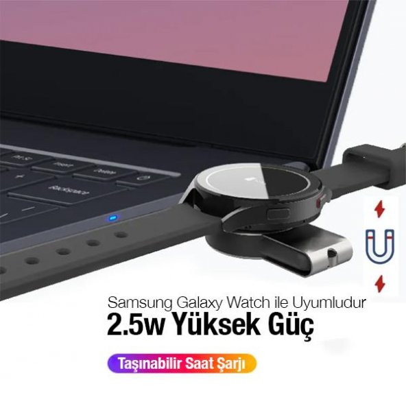 Coofbe 2in1 USB ve Type-C Girişli Samsung Watch Şarj Standı Samsung Galaxy Watch 3 4 Şarj Standı - 4