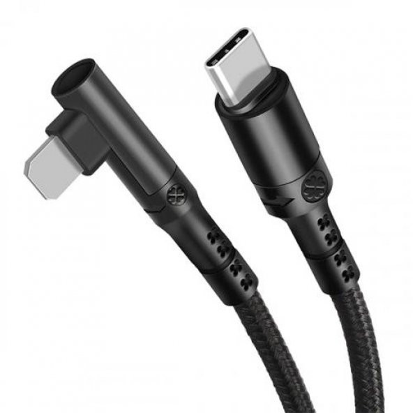 Coofbe Super Şarj Örgü Tasarım L Tip Type-C To İPhone Şarj Kablosu İphone 11 12 13 14 Pro Max Şarj