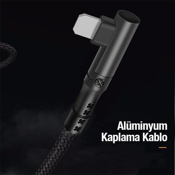 Coofbe Super Şarj Örgü Tasarım L Tip Type-C To İPhone Şarj Kablosu İphone 11 12 13 14 Pro Max Şarj - 4