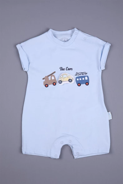 Basic Unisex Penye Pamuklu Yazlık Erkek Bebek Tulum The Cars Desen