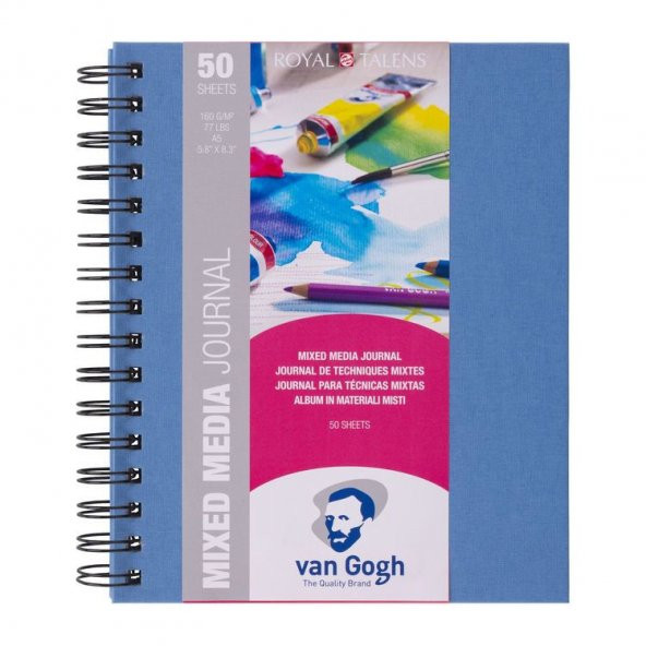 Van Gogh Mixed Media Journal Sert Kapak Spiralli A5 160 gr 50 yp