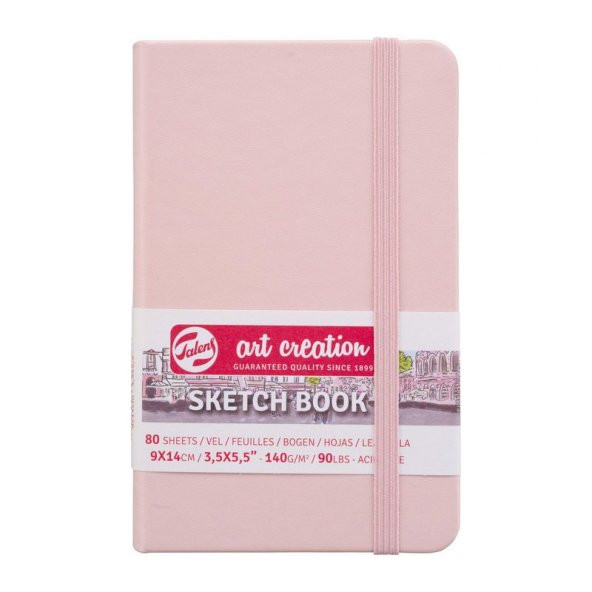 Talens Art Creation Sketchbook Sert Kapak Eskiz Defteri 140 gr 9x14 cm 80 yp PEMBE