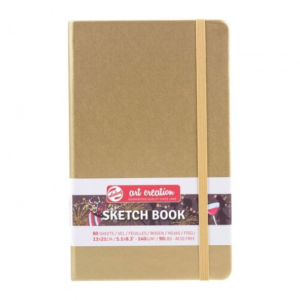 Talens Art Creation Sketchbook Sert Kapak Eskiz Defteri 140 gr 13x21 cm 80 yp GOLD