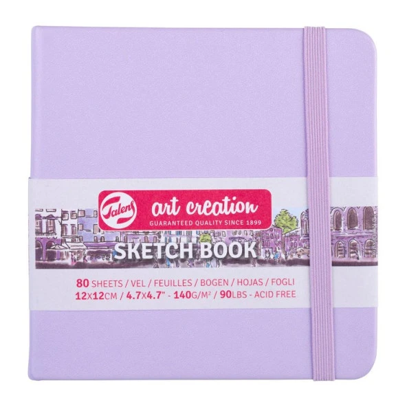 Talens Art Creation Sketchbook Sert Kapak Eskiz Defteri 140 gr 12x12 cm 80 yp PASTEL VIOLET