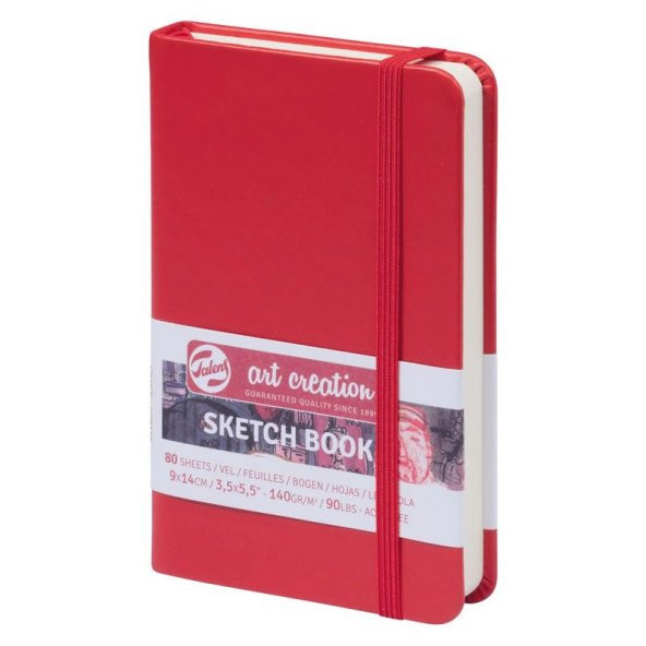 Talens Art Creation Sketchbook Sert Kapak Eskiz Defteri 140 gr 9x14 cm 80 yp KIRMIZI