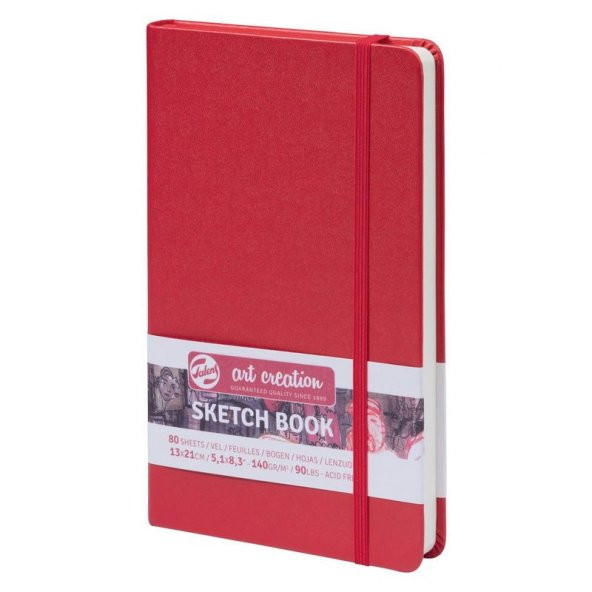 Talens Art Creation Sketchbook Sert Kapak Eskiz Defteri 140 gr 13x21 cm 80 yp KIRMIZI