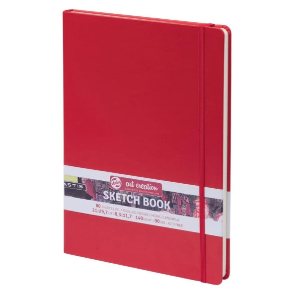 Talens Art Creation Sketchbook Sert Kapak Eskiz Defteri 140 gr 21x29,7 cm 80 yp KIRMIZI