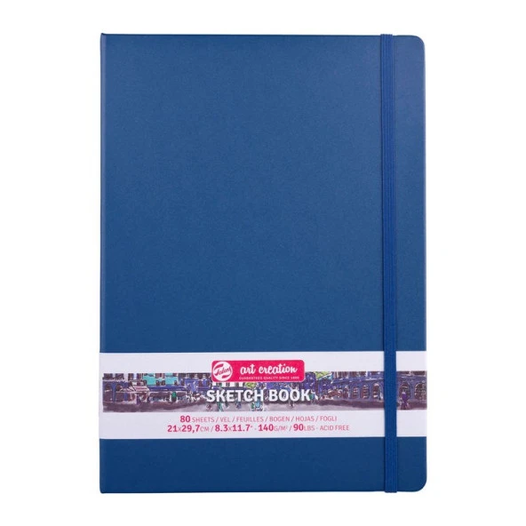 Talens Art Creation Sketchbook Sert Kapak Eskiz Defteri 140 gr 21x29,7 cm 80 yp NAVY BLUE