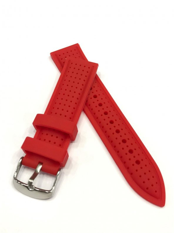 20mm Benekli Renkli Yüksek Kalite Silikon Saat Kordonu Kayışı
