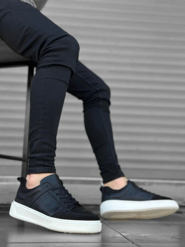 BA0314 İçi Dışı Hakiki Deri Bağcıklı Siyah Klasik Erkek Ayakkabısı - Resim 3