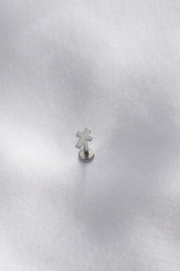 316L Cerrahi Çelik Gümüş Renk Tragus Piercing alithestereo