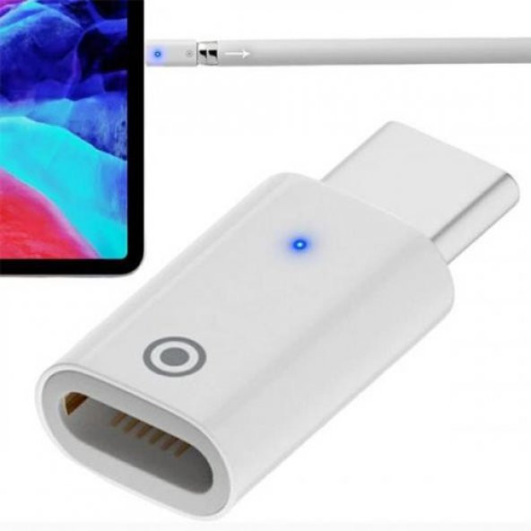 Coofbe Apple Pen Şarj Dönüştürücü Lightning to Type-C Dönüştürücü Apple Pencil Kalem Şarj Adaptörü