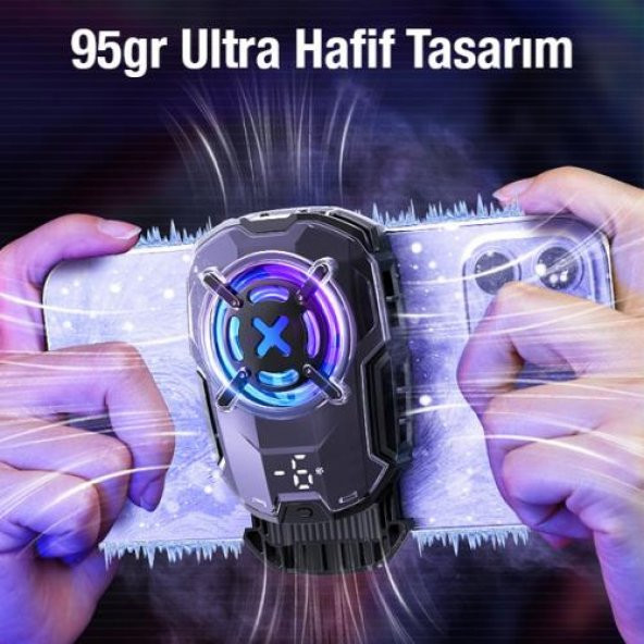 Coofbe 27W Super Akıllı Kasırga Telefon Soğutucu Dijital Göstergeli Akıllı Isı Yalıtım Soğutma Fanı Radyatör - Resim 5