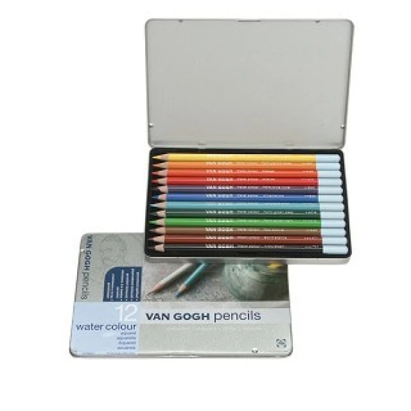 Talens Van Gogh Watercolor Pencil Aquarel Boya 12 Renk Metal Kutu ürün görseli 1
