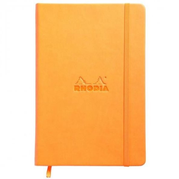 Rhodia Boutique Webnotebook Çizgili Defter İtalyan Deri Turuncu Sert Kapak 90x140 mm 90 gr 96 Yaprak 118068