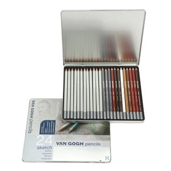 Talens Van Gogh Sketch Set Graphic/Special Eskiz & Sanguine Kalem 24lü Metal Set