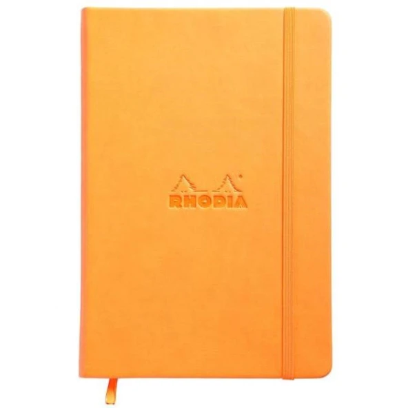 Rhodia Boutique Webnotebook Çizgisiz Defter İtalyan Deri Turuncu Sert Kapak 90x140 mm 90 gr 96 Yaprak