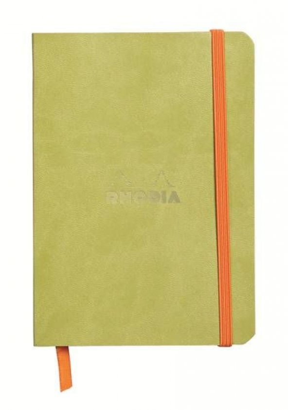 Rhodia Boutique Rodiarama Çizgili Defter A6 İtalyan Deri Yeşil Yumuşak Kapak 105x148 mm 90 gr 72 Yaprak