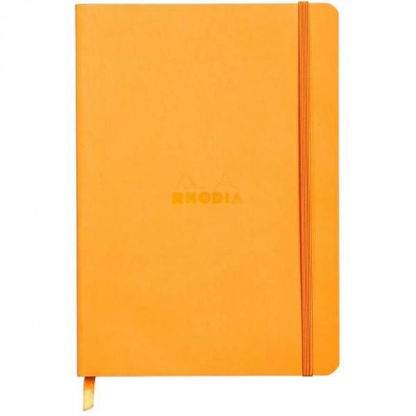 Rhodia Boutique Rodiarama Çizgili Defter A6 İtalyan Deri Turuncu Yumuşak Kapak 105x148 mm 90 gr 72 Yaprak