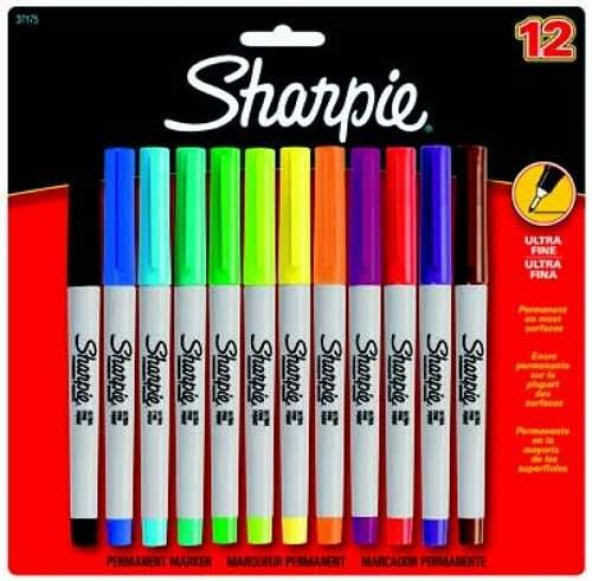 Sharpie Permanent Marker Kalem Ultra Fine Uç 12 Renk Set