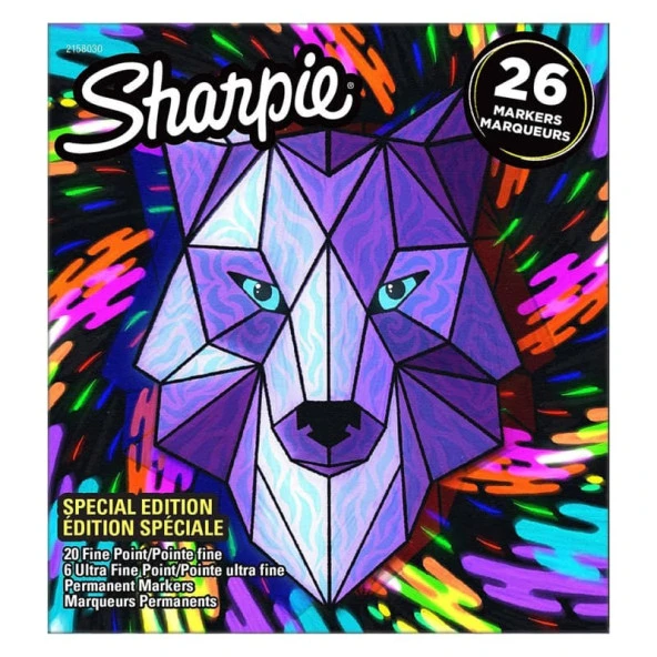 Sharpie Permanent Marker Kalem Fine Uç 26lı Kutu Kurt
