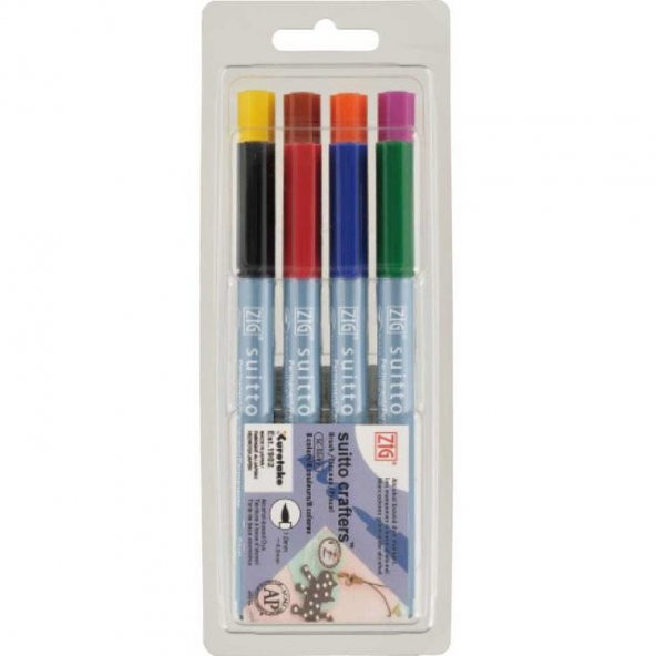 Zig Suitto Crafters Brush Permanent Kalem Fırça Uç 8 Renk